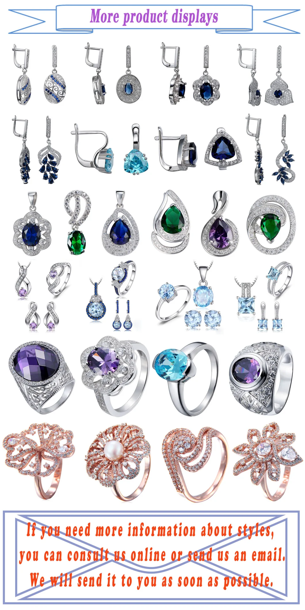 925 Silver Fashion Silver Pendant Charm Jewelry Set Silver Multi- Colorful Stone Jewelry Set