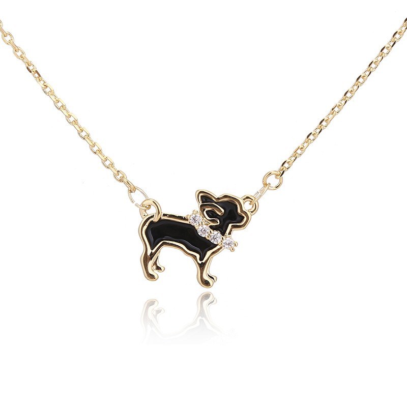 Fashion Womenl Jewelry Dog Beaded Pendant Necklace Jewellery Fashion Accessories Fashion Jewelry for Gift
