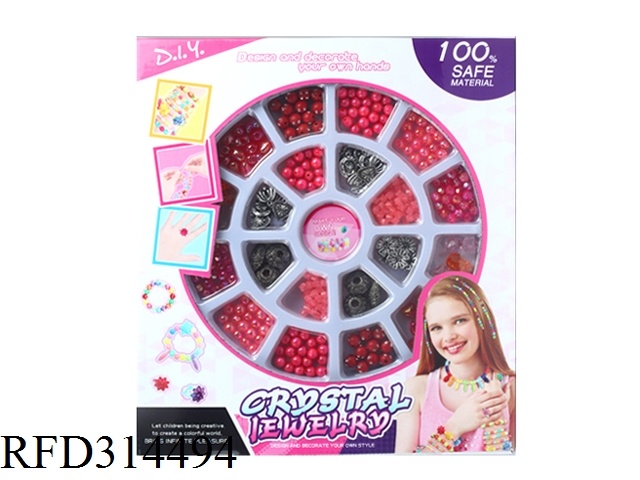 Fashion Jewelry Set Beauty Play Set DIY String Bead Toy Gift for Girl