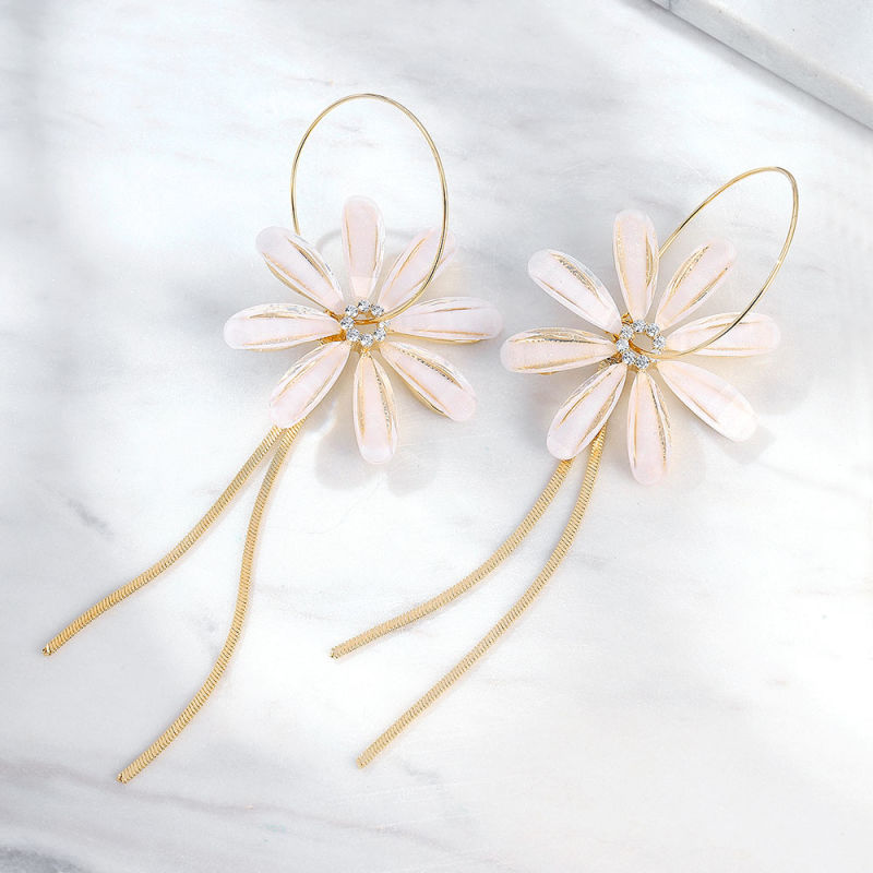 Personality Exaggerated Flower Earrings Earrings Temperament Long Tassel Earrings New Trendy Earrings for Women