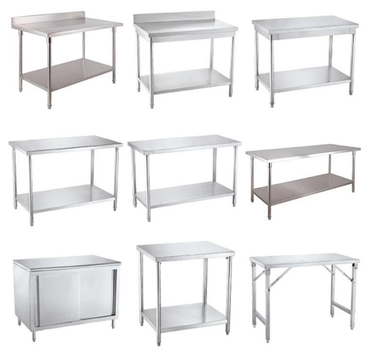Kitchen Equipment Three Tiers Stainless Steel Work Table