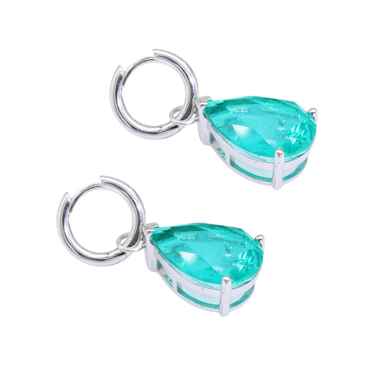 Emerald Earrings Water Drop Shape Earrings