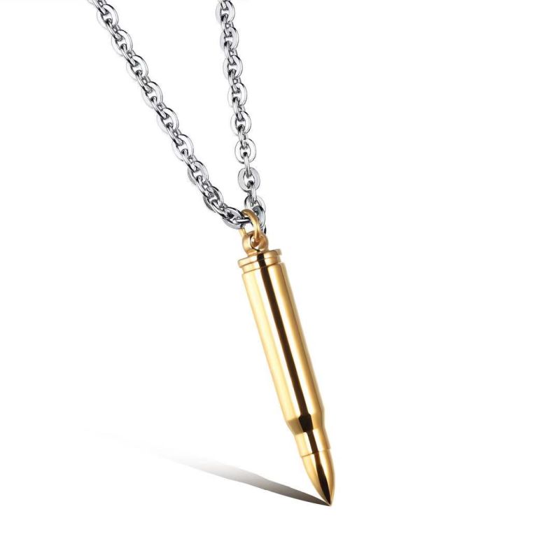 Bullet Pendant Titanium Steel Domineer Necklace Is Available in Three Colors Men Necklace Sterling Silver Jewelry Necklace