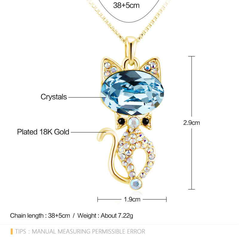 Austrian Crystal Popular Pendant Gold Plating Necklace