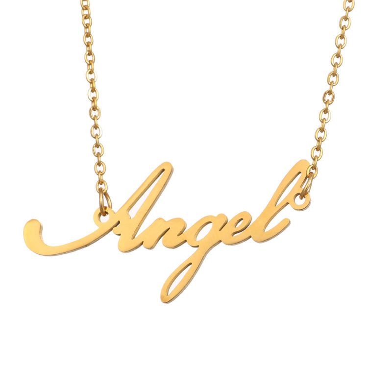 Custom Name Necklace Personalized Initial Necklaces in Golden