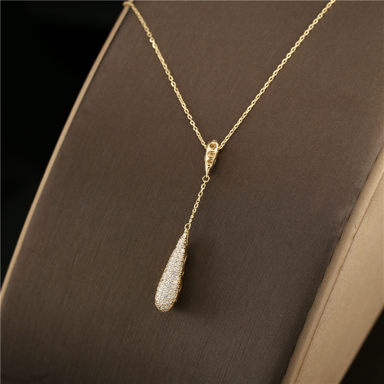 Water Drop Design Necklace Silver Gold Plated Necklace Tear Drop Necklace