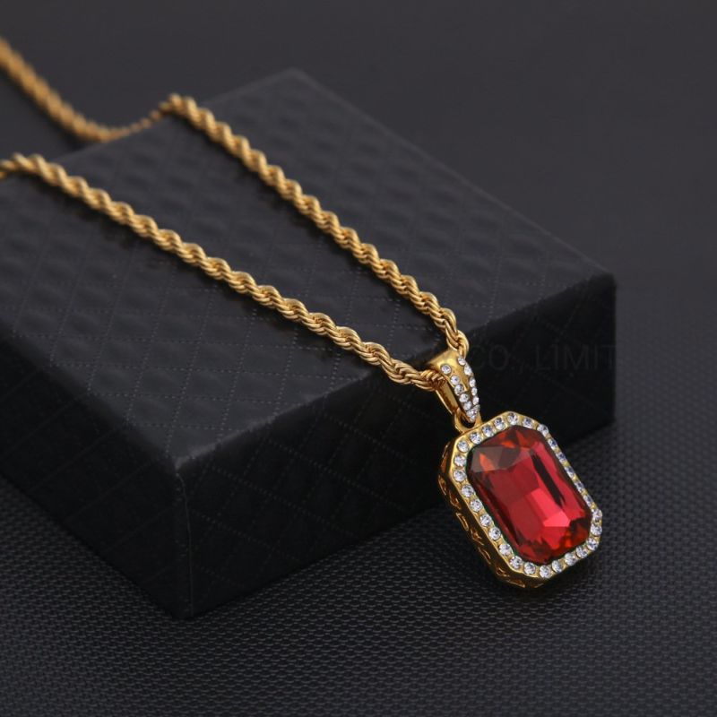 American Hip Hop Mini Diamond Pendant Men's Gemstone Necklace Pendant