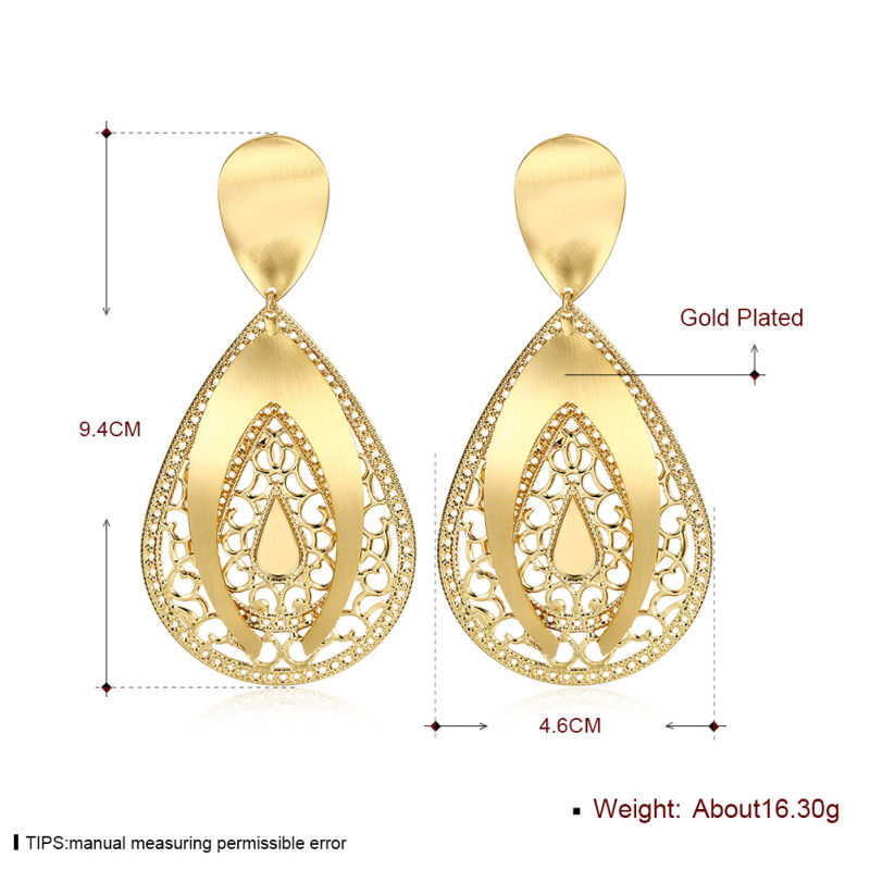 Water Drop Gold Earrings 18k Gold Zircon Earrings Jewelry