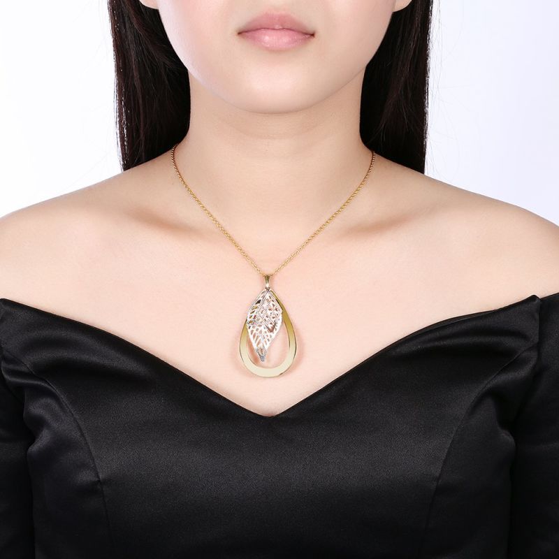 Classic Yellow Gold Necklace Water Shape Gold Necklace 2017