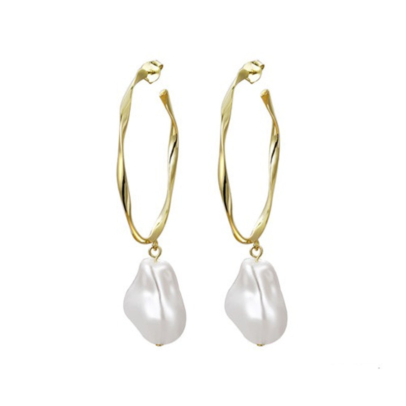 2021 Factory Wholesale Fashion Silver or Brass Female Baroque Pearl Earring