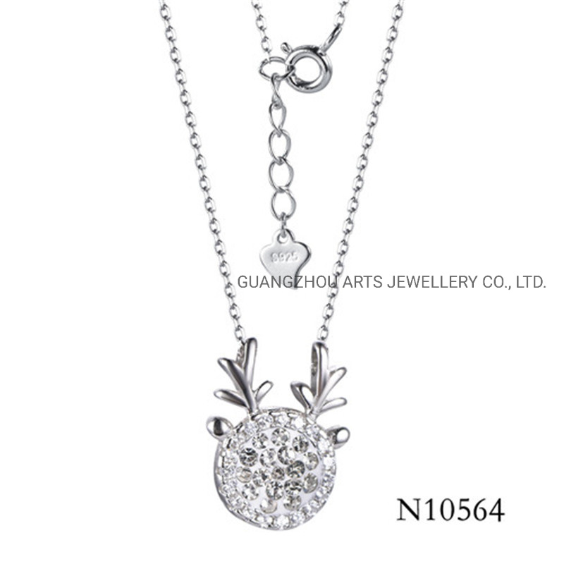 Fashion Silver Jewelry Reindeer Czs Necklace