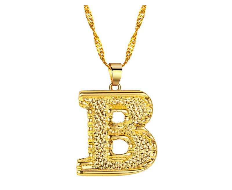 New Models Stainless Steel 18K Gold Plated 26 Alphabet Initial Letter Pendant Necklace for Women 2020