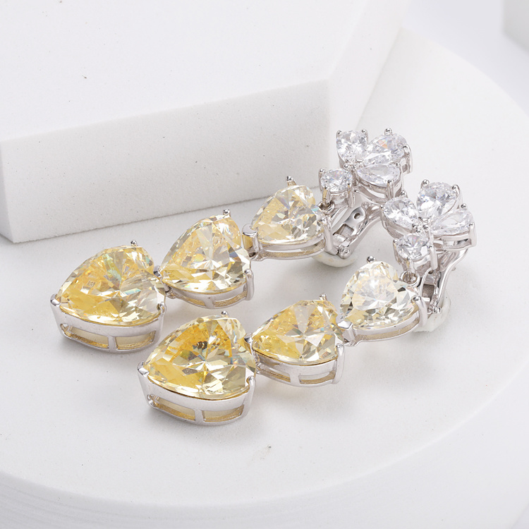 Heart Shape Earrings Yellow Gold Earrings for Women