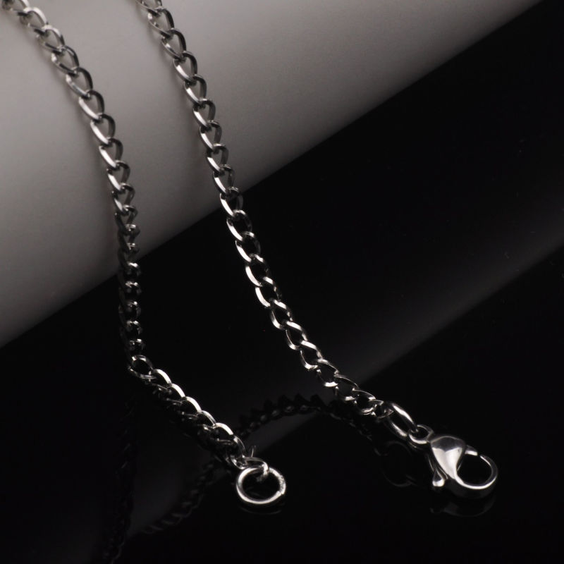 Stainless Steel Jewelry Necklace Square Line Cuban Chain