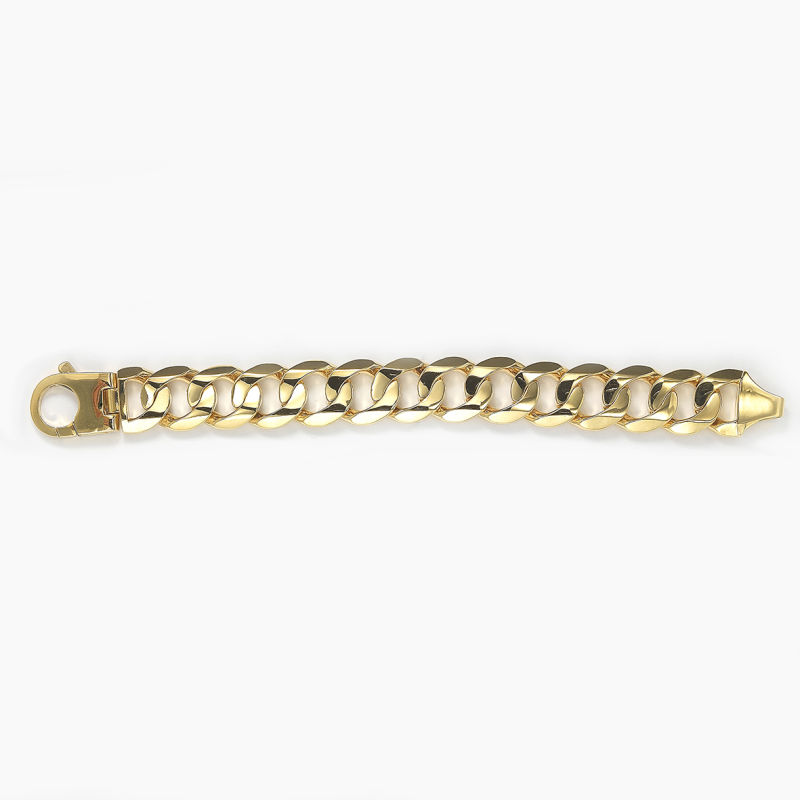 Hip Hop 14K Cuban Link Chainreal Gold Heavy Solid 8mm-18mm Miami Cuban Link Chain Necklace/Bracelet for Men