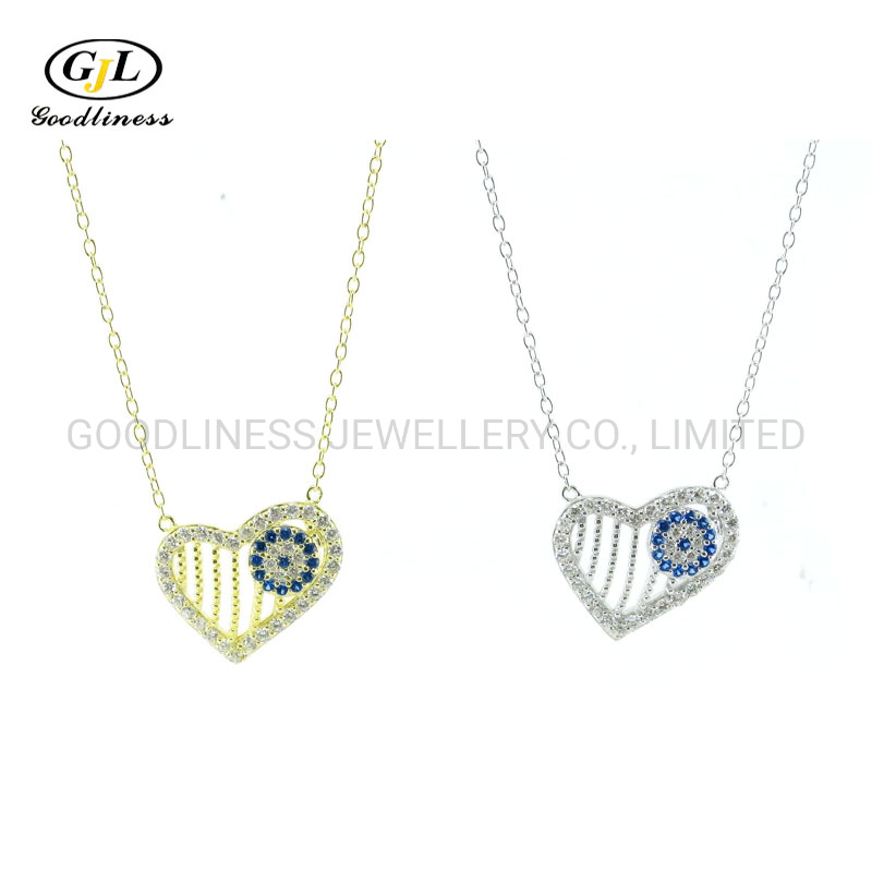Fashion Jewelry Silver Heart Shape Pendant 925 Necklace