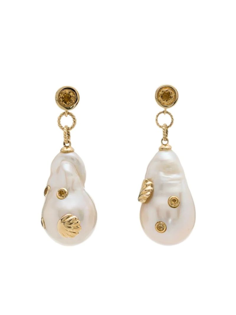 Natural Irregular Pearl Pendant Fashion Earrings Jewelry