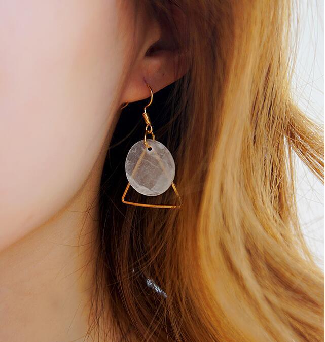 Fashion Earring Geometric Transparent Shell Earrings for Girl