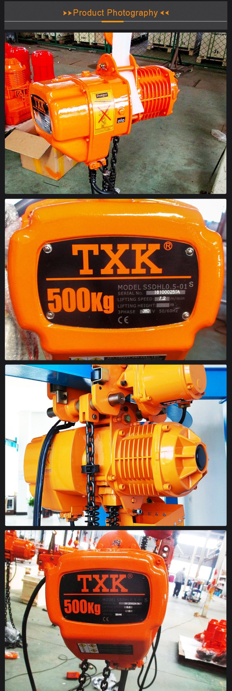 Golden Supplier Electric Chain Hoist with Trolley