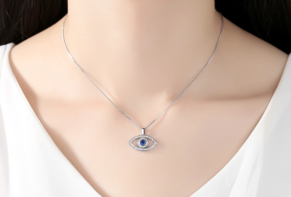 Wholesale Top Selling Simple Vogue Fashion Jewelry Romantic Gift Evil of Eye Pendant Diamond Necklace Jewelry