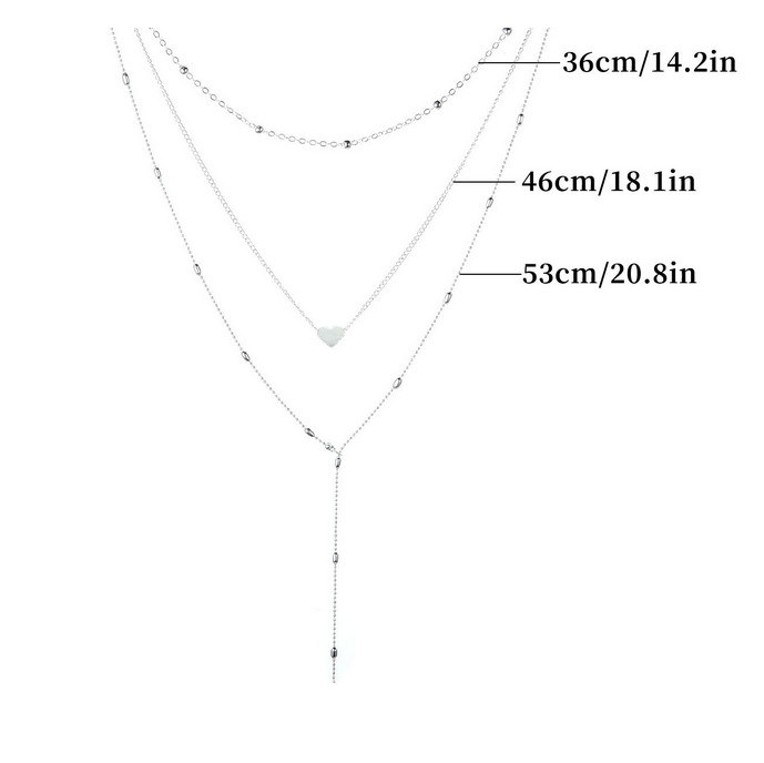 Fashion Jewelry Heart Layered Necklace Ball Chain Delicate Chain Necklace