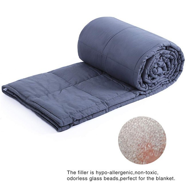 Queen Sized Bed Weighted Blanket 100% New Cotton with Glass Beads Gravity Blanket