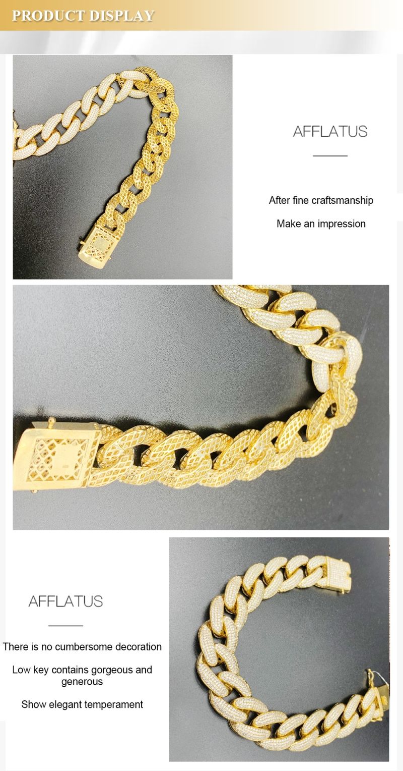 Hip Hop 14K Gold Heavy Cuban Link Chain Necklace/Bracelet for Men