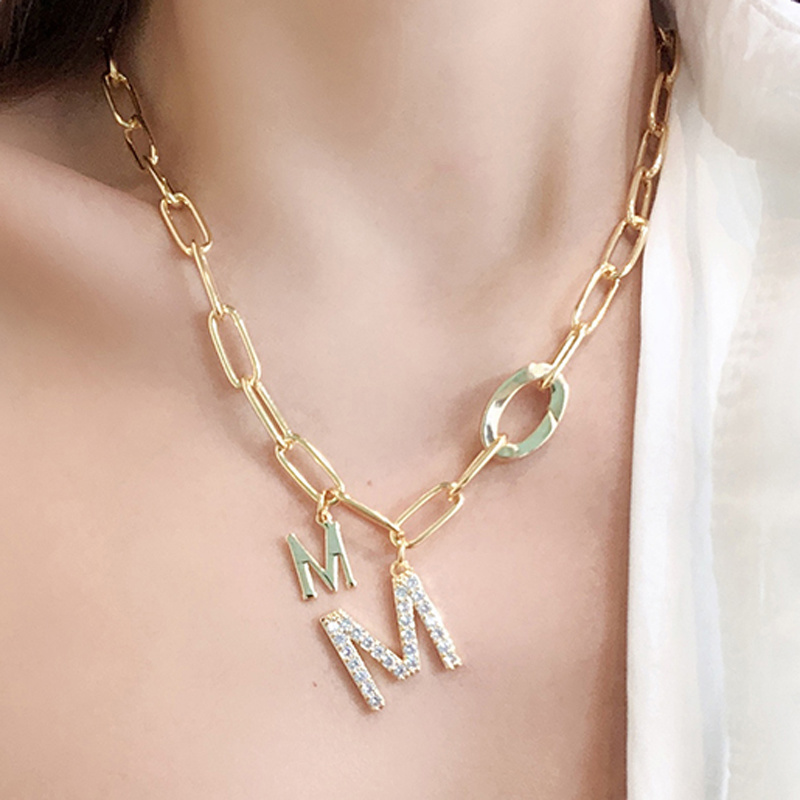Letter Pendant Hot Sales Necklace Chain Gold Plated Silver Jewelry