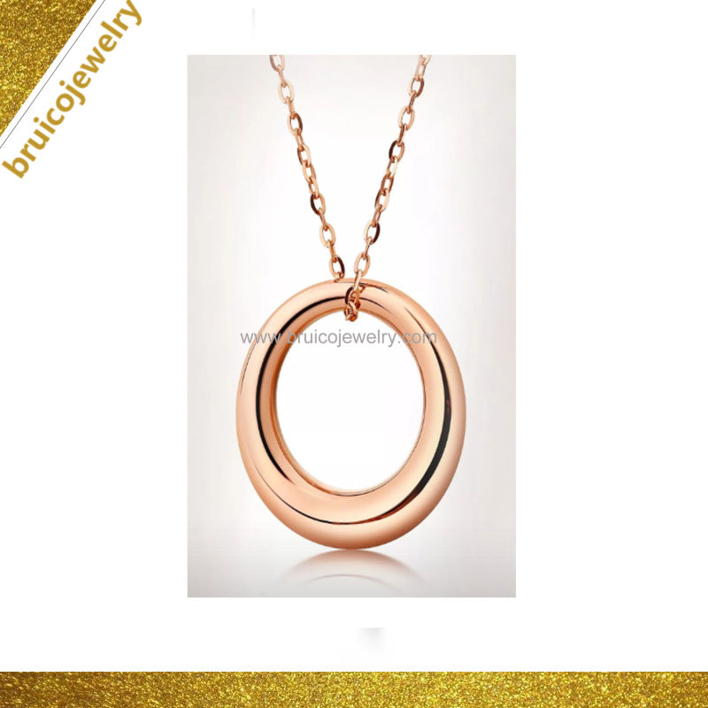 Oval Necklace Chain Rhodium Color Necklace Gold Jewelry for Women