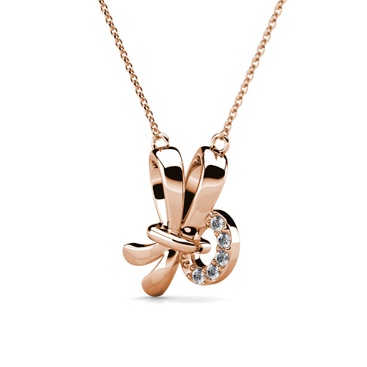 New 2020 Fashion Posie Bowknot Pendant Necklace with Finest Crystal
