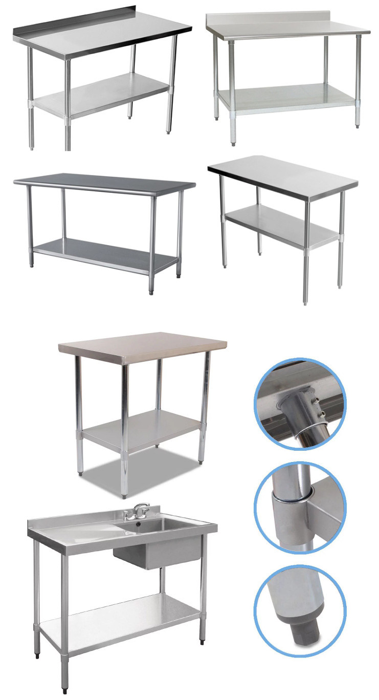 Kitchen Equipment Three Tiers Stainless Steel Work Table