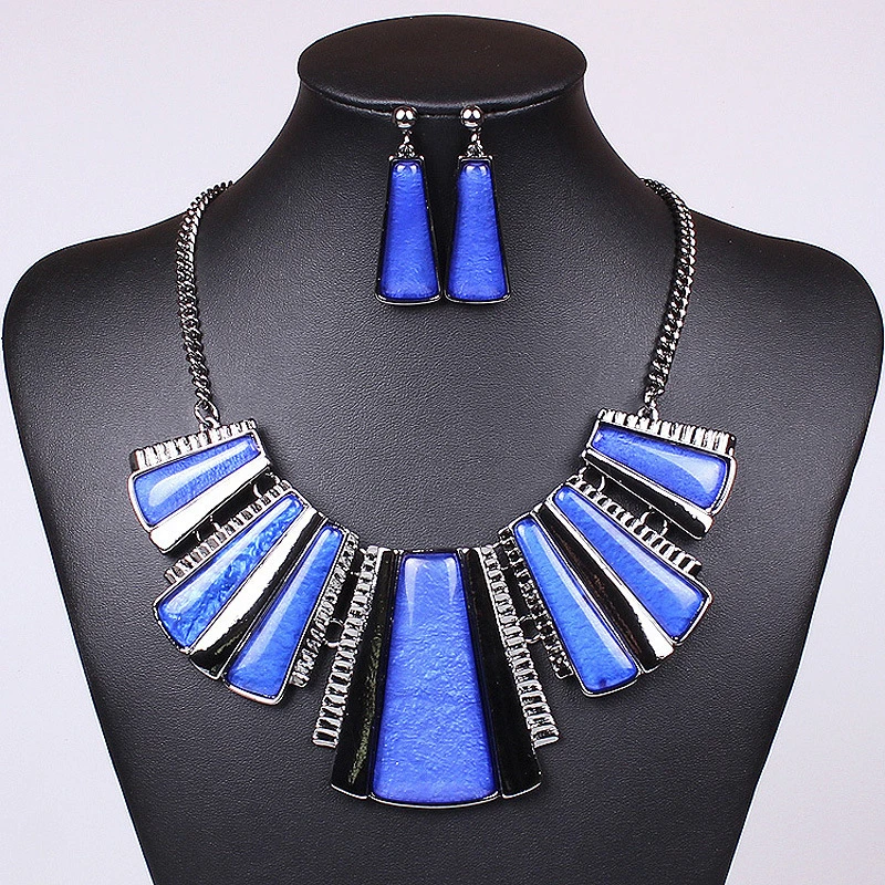 High Quality Acrylic Resin Ladies Jewelry Necklace Earring Set Custom