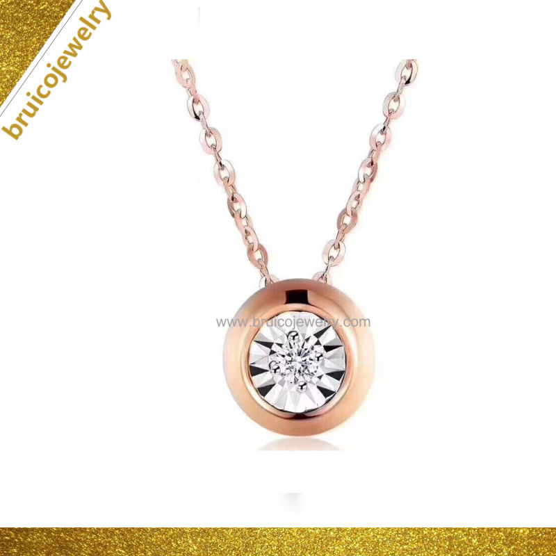 Wholesale Jewelry 925 Sterling Silver 9K 14K 18K Gold Women Necklace Cubic Zirconia Chain Necklace