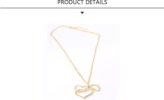 Lightweight Fashion Jewelry Gold Heart-Shaped Pendant Necklace