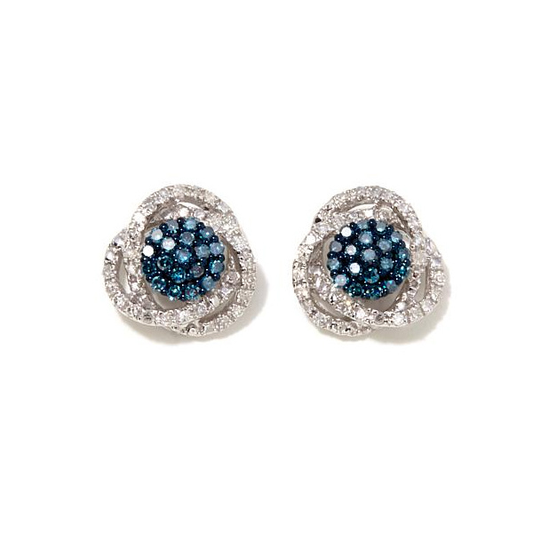 925 Silver Colored and White Diamond Stud Earrings Wedding Earrings