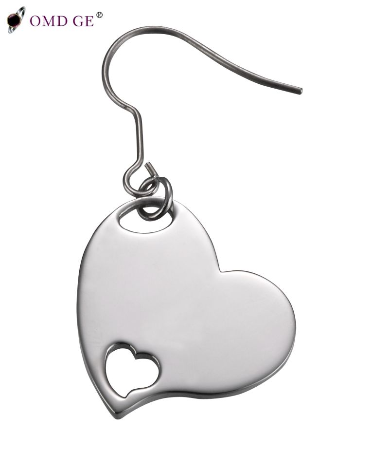Fashion Stainless Steel Jewelry Heart Shape Earring