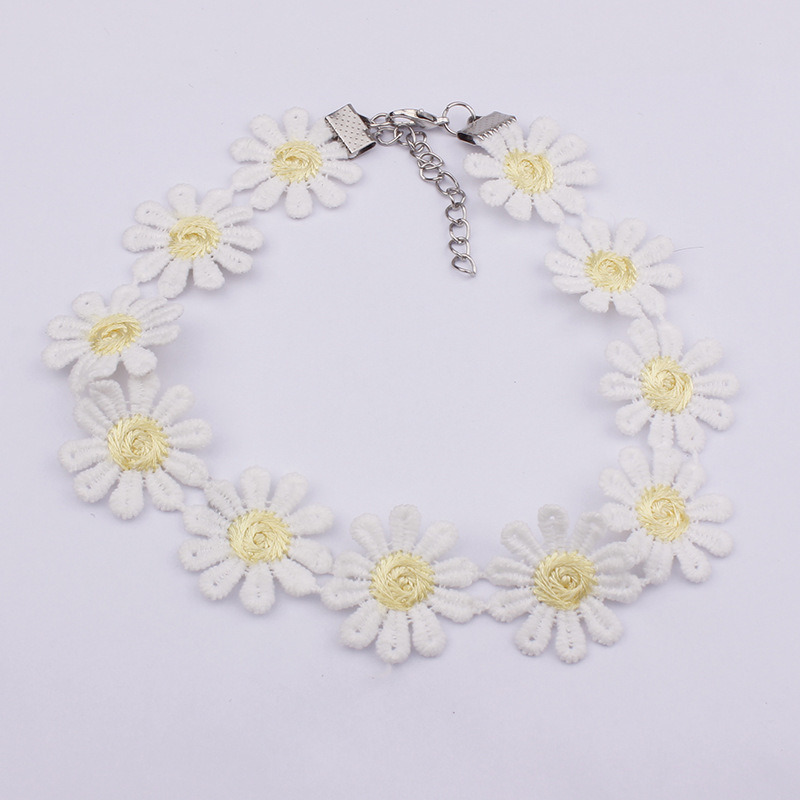 Daisy Lace Necklace Sun Flower Lace Fresh Choker Necklace