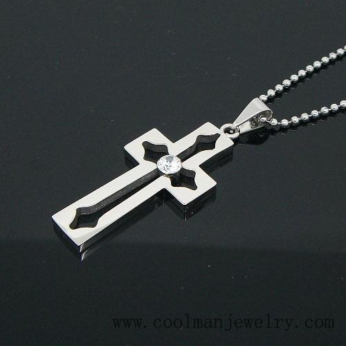 Stainless Steel Gold Jesus Cross Pendant Necklace