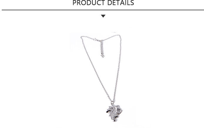 High Quality Fashion Jewelry Silver Leaves Pendant Necklace