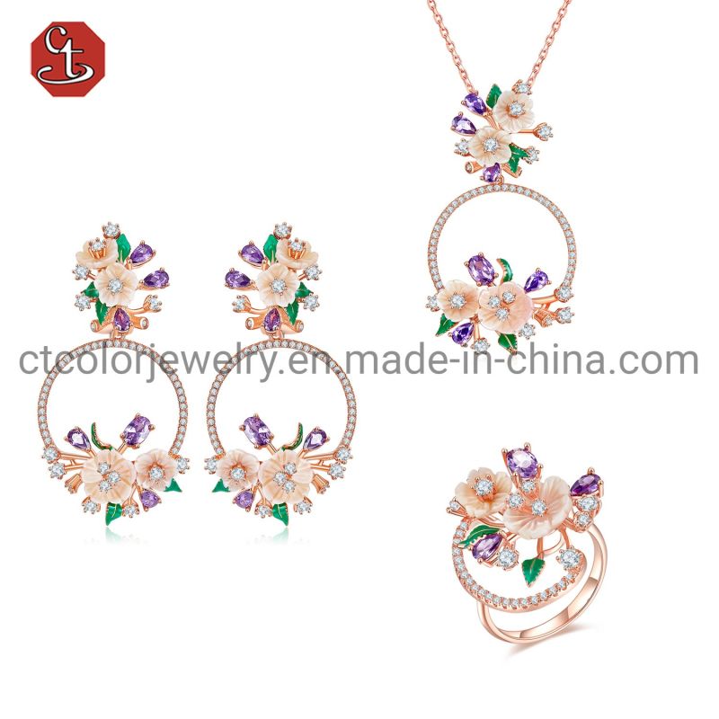 Fashion Jewelry Shell Flower Pearl Bracelet Colorful Enamel MOP Flower Bracelet