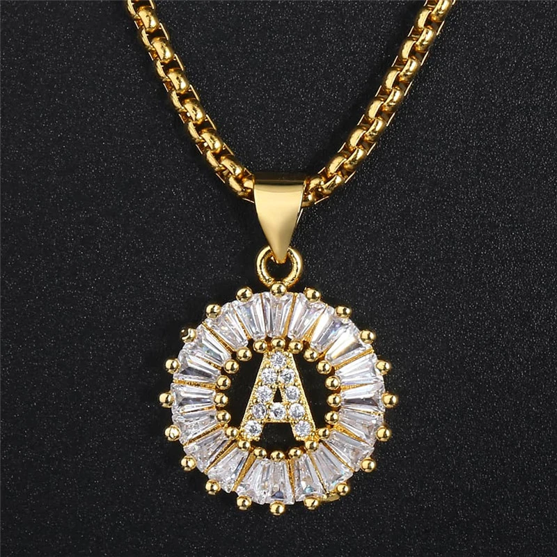 Wholesale New CZ Micro Pave Letter Initial Charm Pendants for Necklace