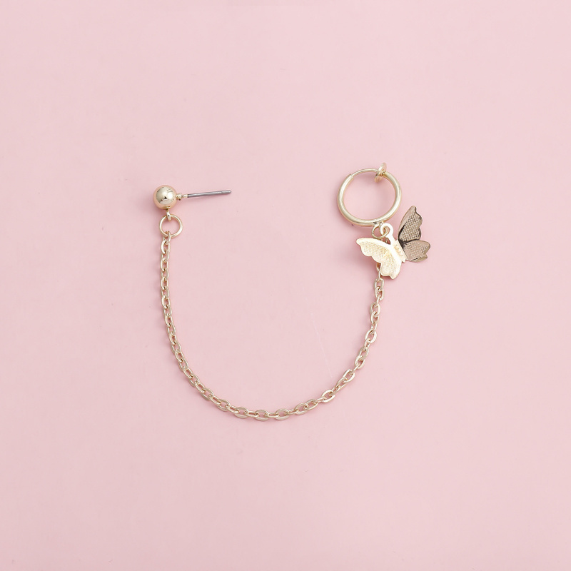 Fashion Jewelry Chain Simple Temperament Tassel Butterfly Ear Clip Earrings
