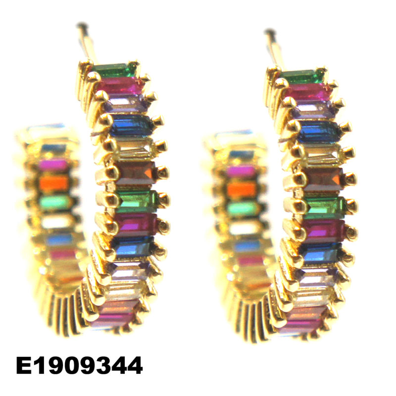 Fashion&#160; Jewelry&#160; 18K Gold Plated Hoop Earring Sterling Silver Earring
