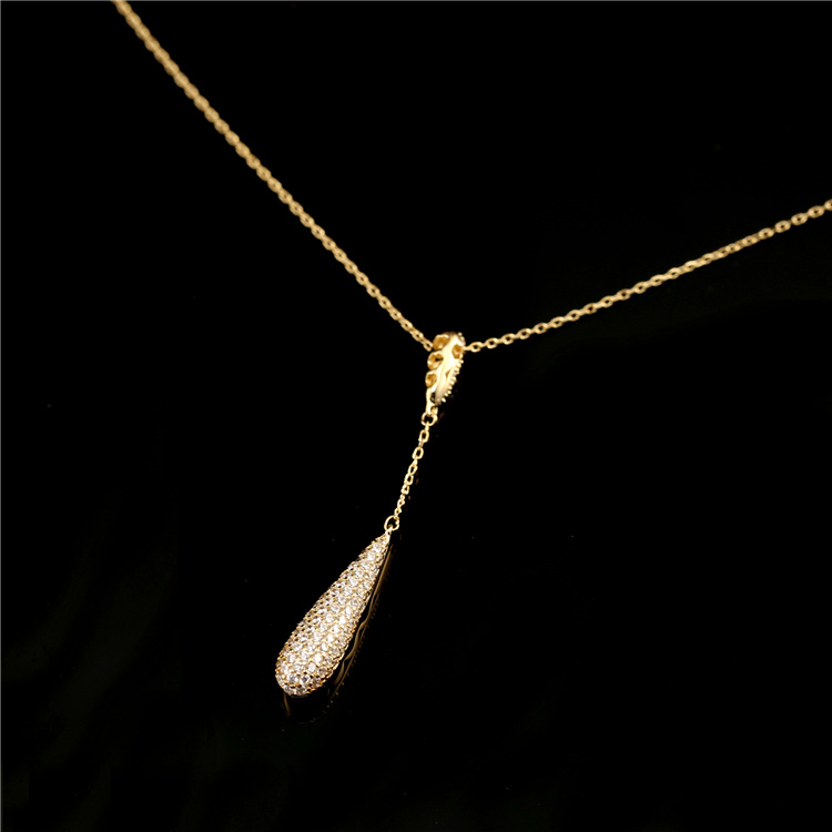 Water Drop Design Necklace Silver Gold Plated Necklace Tear Drop Necklace