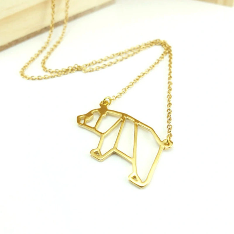 Zinc Alloy Children Necklace Small Hedgehog Necklace Simple Origami Animal Necklace