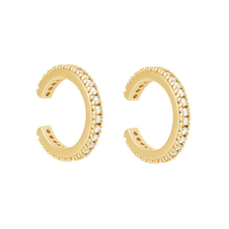 925 Sterling Silver Jewelry 18K Gold Plated Ear Cuff Earring