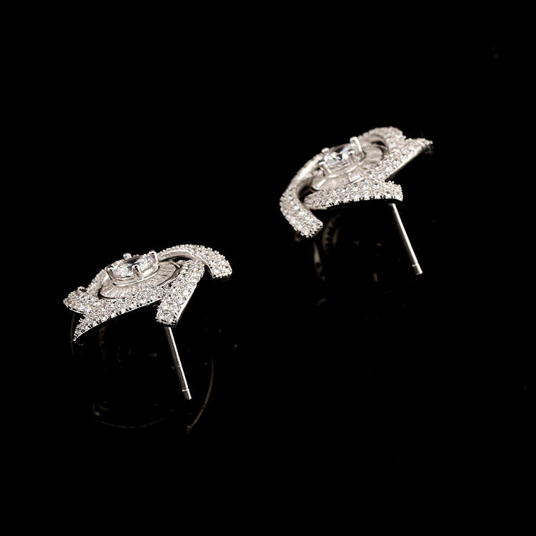 2019 Fashion Handwork Cubic Zircon Stud Wedding Earrings Jewellry