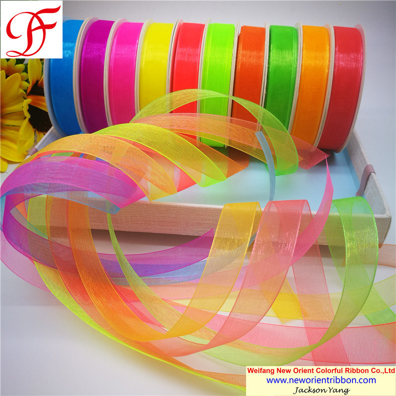 China Manufacturer Nylon Organza Ribbon for Wedding/Accessories/Wrapping/Gift/Bows/Packing/Christmas Decoration