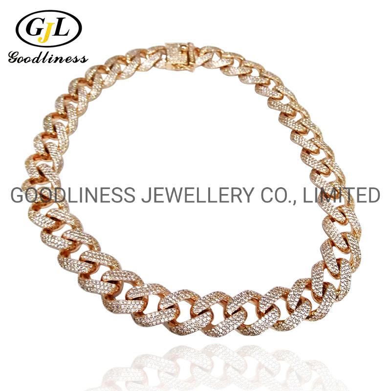 Iced out Diamond Miami Cuban Link Chain Hip Hop Chain Jewelry (N7481)
