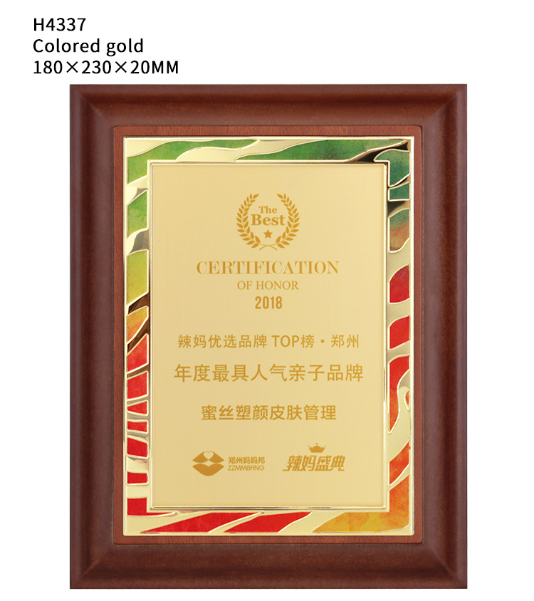 Gold and Silver Plaque with Original Design and Individual Patterns